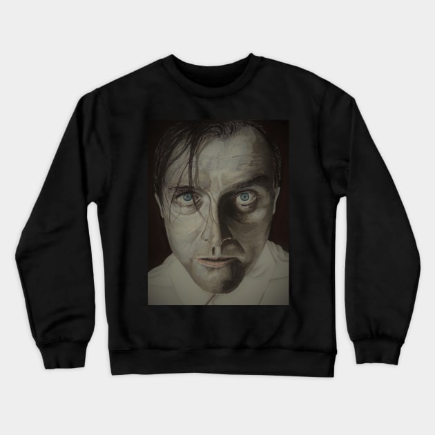 Rik Mayall Portrait Crewneck Sweatshirt by smadge